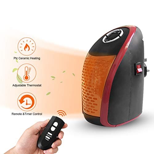 AMAES Ceramic Electric Space Heater 400W with Plug/Adjustable/Thermostat/Remote/Timer for Personal Indoor Use