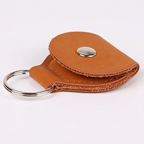 Guitar Picks Holder Case Leather Keychain Plectrum Bag
