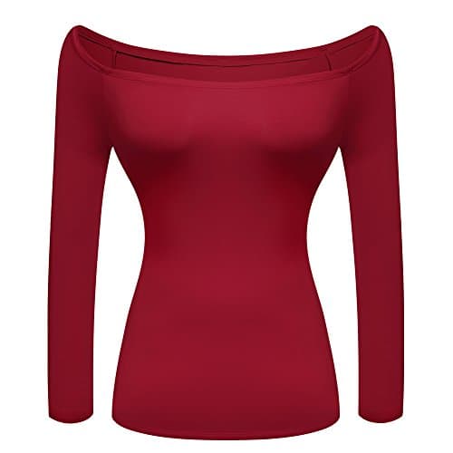 Women's Short Sleeve Vogue Fitted Off Shoulder Modal Blouse Top T-Shirt