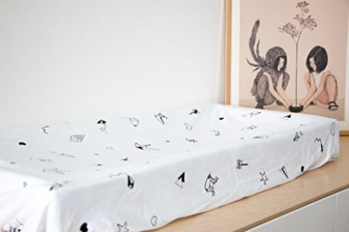 Gootoosh Changing Pad Covers – 100% Soft Jersey Organic Cotton Pack N Play Sheets Fitted – Breathable Hypoallergenic Playard Sheets for Boys and Girls – 16" X 32" X 4" (Origami White)