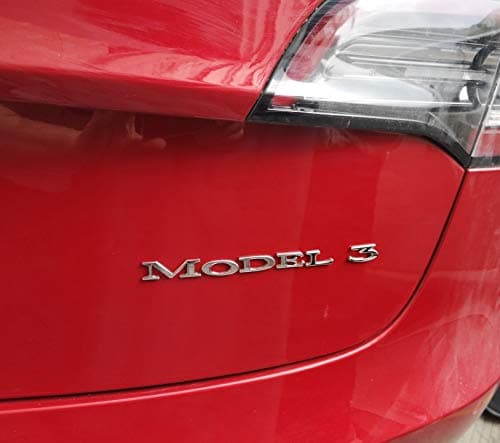 Car Customized Stereoscopic Decoration Bumper Stickers Chrome Emblem Sticker Decal Compatible Model 3