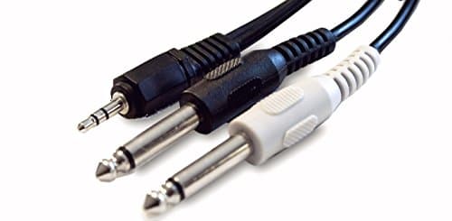 Quarter Inch (1/4") Dual Mono(Left/Right) to 1/8" Stereo Cable (Y Cable)