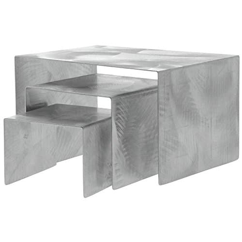 Metal Display Riser Set Urban Chic Swirled Stainless Steel Set of 3