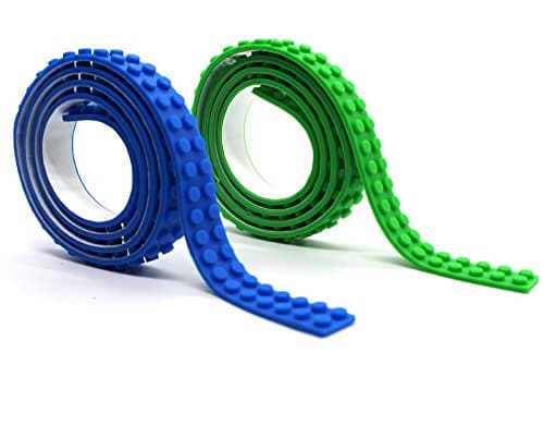 Self Adhesive Brick Building Plates -Peel-and-Stick Baseplate- Compatible With Most Major Brands of Building Bricks - 2pack£¨blue+green)