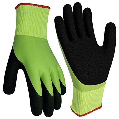 Waterproof Work Gloves, Double Coating Superior Grip Cut Resistant Liner Protection, Comfortable for Kitchen Fishing Cleaning Garden Garage Auto Mechanic Multipurpose.