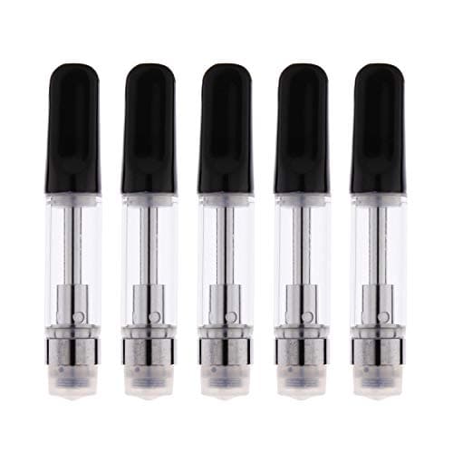 5 Pack 0.5 / 1ml Ceramic Wickless Cartridge O-i-l and D-i-s-t-i-l-l-a-t-e Acessaries For C-C-E-L-L (Black, 0.5ml)