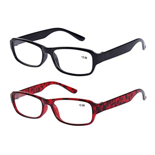 2 Pairs Reading Glasses +2.50 Classic Everyday Use Readers Eyeglasses Eyewear Office Mens Womens Black and Tortoise Spectacles