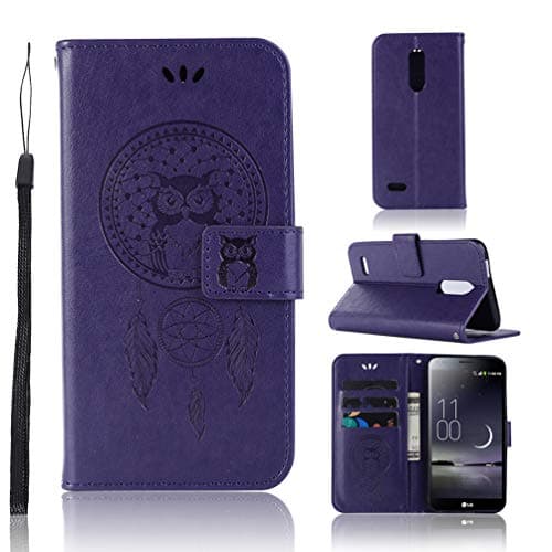 LG Aristo Case Wallet, LG Aristo 2 Case for LG Aristo 2 Plus/LG Tribute Dynasty/LG Fortune/LG Fortune 2/LG Phoenix 3/LG K8 2017/LG Risio 2/LG Risio 3/LG Rebel 2/LG Zone 4/LG K8 Plus/K8 2018 - Purple