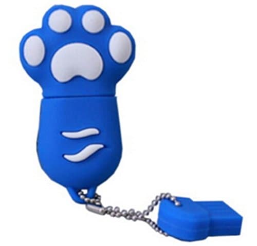 LSXD Funny Cats Paw USB 2.0 Flash Drive 8GB Footprint BLUE