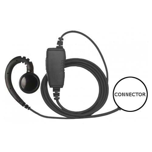 1-Wire Swivel Earpiece Mic Large Speaker + Inline PTT for Vertex VX eVerge EVX