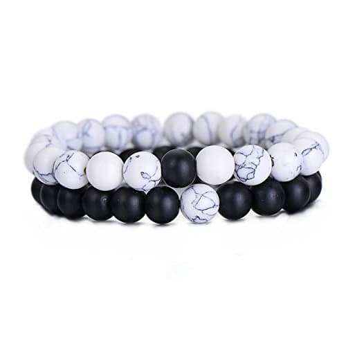 KOKY 7 Chakras Diffuser Bracelet with Hamsa Lava Rock Beaded Bracelets for Men and Women