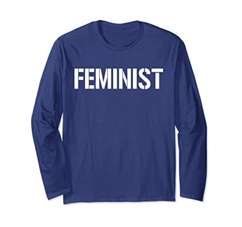 Unisex Feminist Shirt Long Sleeve Medium Navy