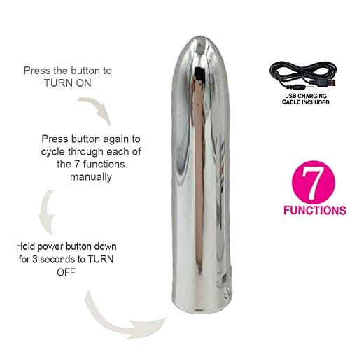 Mini Pocket bullet Style Personal massager-7 Speed Modes Powerful Vibration for Relaxing Body,Rechargeable safety massager,waterproof 100%,ViFancy New Design (purple)