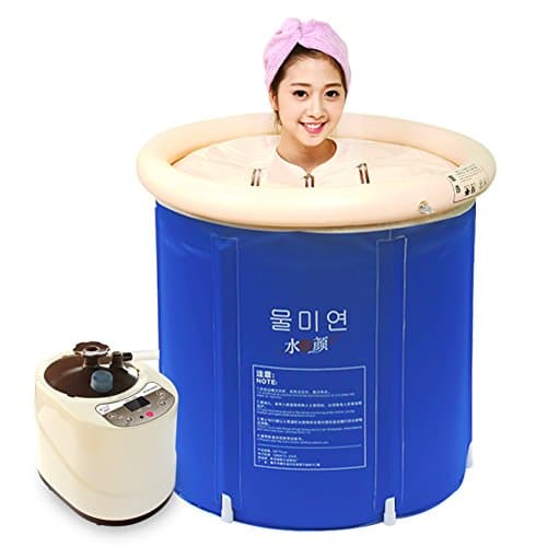 Dual folding sauna bath tub / bath barrel / thickening agent steam tub-Blue version 6 7575cm