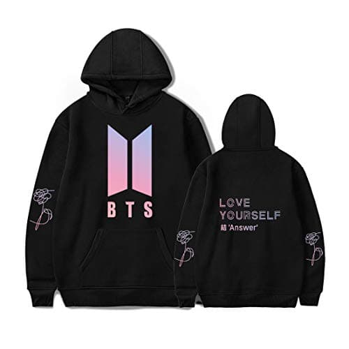 Binpure Men's Newest BTS Love Yourself 'Answer' Hoodie,Thickened Pullover Sweatshirt Long Sleeve