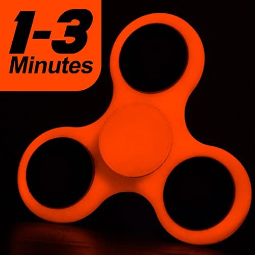 Syslux Tri-Spinner Fidget Spinner Toy Hand Spinner Glow In The Dark Fluorescence , Perfect For ADD, ADHD, Anxiety, and Autism Adult Children (Light Red) …