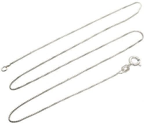 Ddang - Sterling Silver Necklace BOX Chain Solid 925 Italy 1mm New Wholesale Prices 16" JEW0621