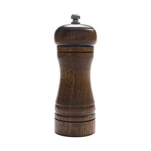 Salt and Pepper Mill Solid Oaken Wood Pepper Grinder Pepper Shaker with Strong Adjustable Ceramic Grinder (1 Piece) (Small)