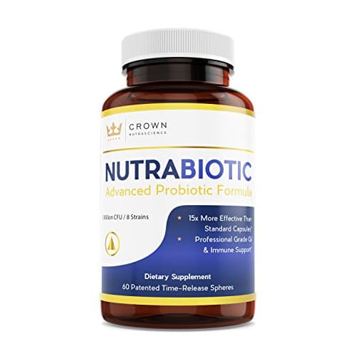 Advanced Probiotics Formula, 60 Spheres, Crown NutraScience - NutraBiotic 5 Billion CFU in Daily Time Release Spheres 15x More Effective than Capsules for Gut Balance and Digestive Health