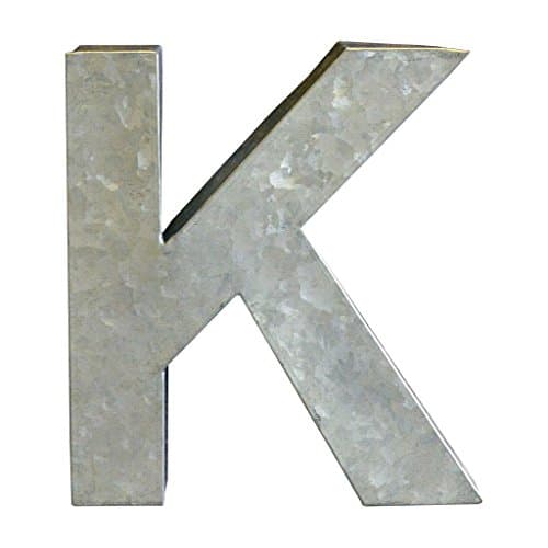 Modelli Creations Alphabet Letter K Wall Decor, Zinc