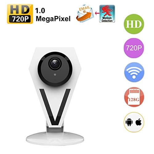 Agazer Mini Security Camera, 720P HD 1.0 Megapixel WiFi Wireless IP Camera Home Surveillance Monitor, Monitoring for Baby Nanny Pet, Day and Night Motion Detect Mobile Tablet View (612-100, White)