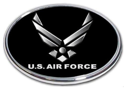 U.S. Air Force Hitch Cover - 2" Hitch Receiver - 3/8 Inch Thick High Grade Aluminum - Size Measures 4" X 6" - U.S. Air Force