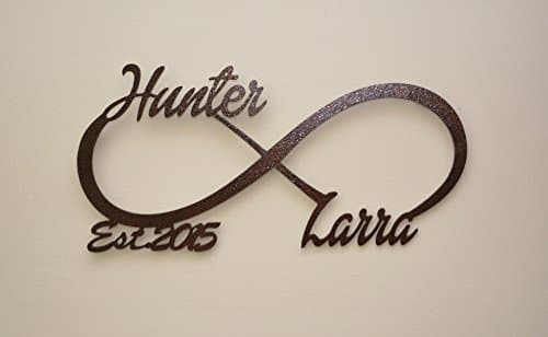 Radiant Metal Works Custom Personalized Infinity Love Symbol First Names Established Year Wall Sign