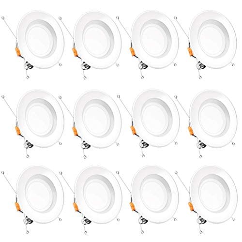 Bbounder Lighting 12 Pack 5/6 Inch LED Recessed Downlight, Smooth Trim, Dimmable, 13W=100W, 5000K Daylight, 1000 LM, Damp Rated, Simple Retrofit Installation - UL + Energy Star No Flicker