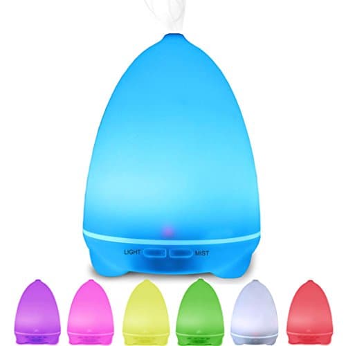 2017 Newest Aromatherapy Essential Oil Diffuser 100ml Humidifier Portable Ultrasonic Aroma Cool Mist Diffuser with 7 Color LED Lights Waterless Auto Shut-off ,Lovely Gift for Wedding&Ladies-BPA Free