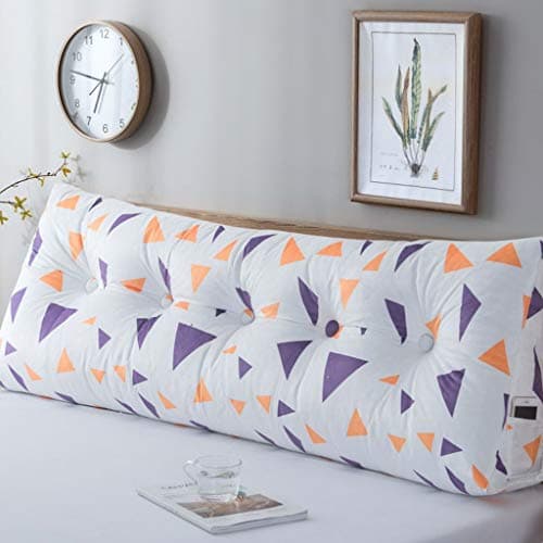 Headboard Soft Reading Pillow, Back Support Pillow Triangular Reading Pillow Rest Pillow Soft Upholstered Wedge Pillow Cushion-C-width60Cm