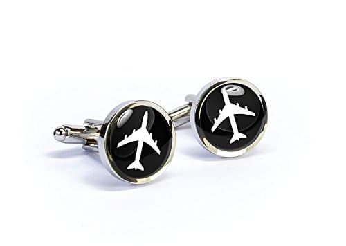 Handmade airplane cufflinks gift for pilot - plane cuff links