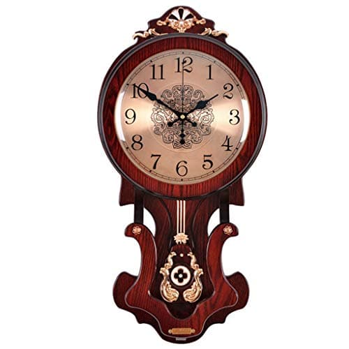 Yxx max *Wall Clock Wall Clock Non Ticking Numerals Battery Operated Decorative Creative Pendulum Living Room Decor Silent Vintage European Retro Wood Large Household Clocks