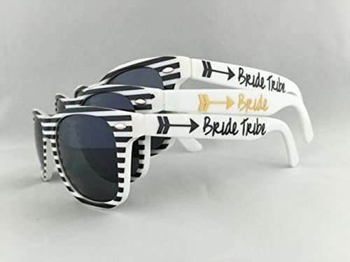 Custom Striped Bride Tribe Bachelorette Party Sunglasses