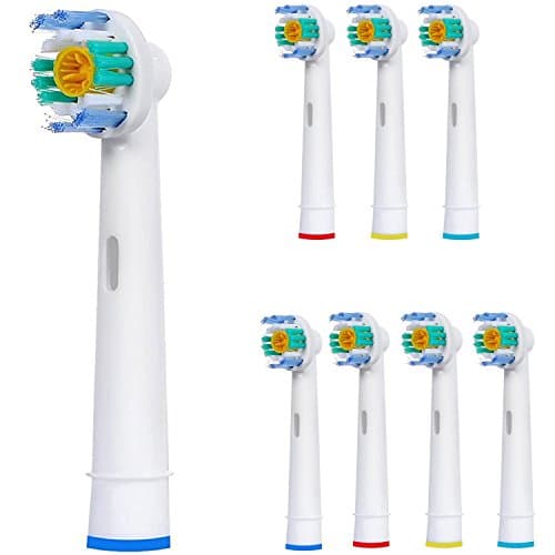 Wimion Generic Replacement Toothbrush Heads 3D White for Oral-B Braun, Dual Clean Electric Toothbrushes, 3D Excel, Advance Power, Professional Care, Smart Series, Pro Health, Triumph (8 pcs)