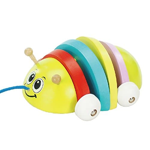 KidzZings Wooden Beetle Pull Toy For Toddlers