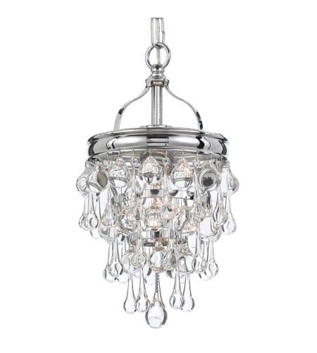 Pendants 1 Light With Polished Chrome Clear Glass Drops Brass 8 inch 100 Watts - World of Lighting