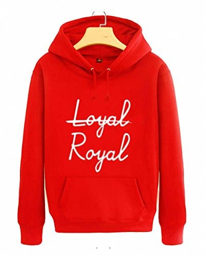 Autumn spring arrival boys stage same hoodie loyal royal printing pullover sweatshirt men women Red L