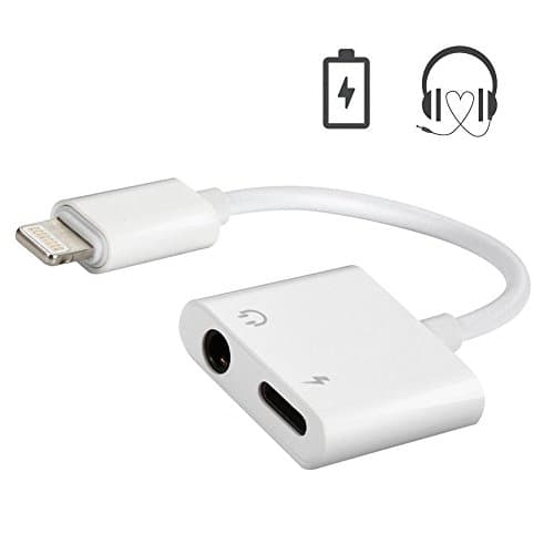 2 in 1 Lightning to 3.5mm Audio Adapter (White)