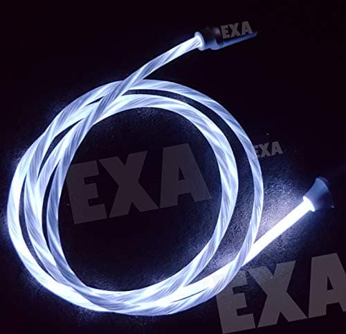 LED Charging Cable Visible Flowing Lighting USB Charger Cords Compatible with Phone X/8/8 Plus/7/7 Plus/6/6 Plus/5/5S/5C/SE (White)