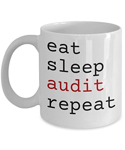 Auditor Mug - "Eat Sleep Audit Repeat" Coffee Cup - Unique Auditor Gift