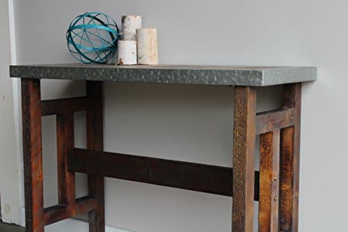 Industrial Sofa Console Table (Reclaimed Wood Look Top with Galvanized Trim) | by Urban Legacy