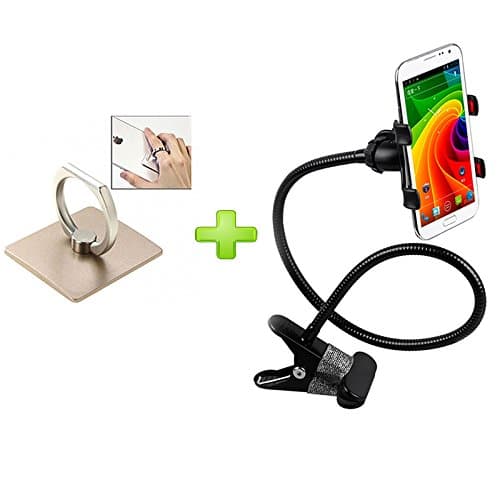Promptout Portable Foldable Universal Flexible Mobile Lazy Stand for Apple, Samsung and all Phones with Phone Ring Holder (Colour May Vary)