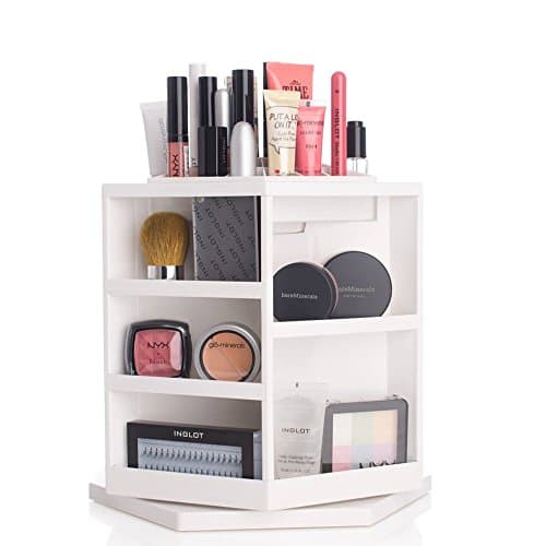 CLSstar 360 Degree Rotating Cosmetic Box Makeup Organizer - White (White)