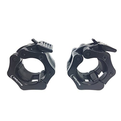 MoonSpect Barbell Clamp Collar-1 Pair 2"(50mm) Diameter Standard Dumbbell Muscle Lock Clamp