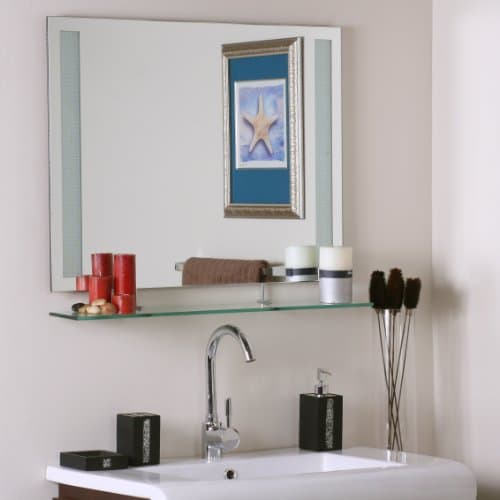Decor Wonderland Frameless Amyrilla Mirror with Shelf