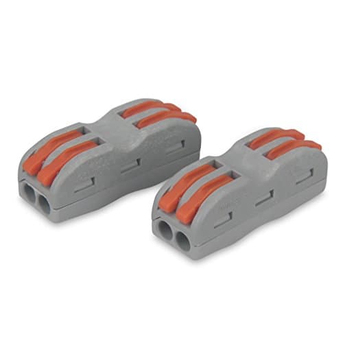 Yasorn Quick Compact Splice Wire Conductors Cable Clamp Terminal Block Spring Connector for Light Wire Connecting 2 Pcs