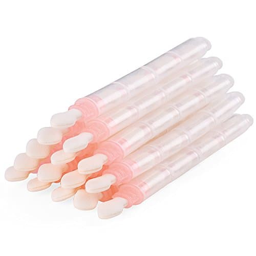 Deksias 5pcs Disposable Dual Sided Eye Shadow Sponge Applicator Oval Tipped Eyeliner Brush Makeup Tool (White 5PCS)