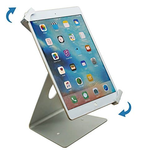 Angel POS ® Universal iPad Pro Tablet Desktop Anti-Theft POS Stand Holder Enclosure with Lock & Key for Retail Kiosk, Compatible with iPad, iPad Air, Samsung Galaxy, Acer Lenovo 9.7"-12.9" Tablet