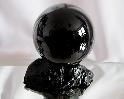 Huge Luxury Morion Ball With Stand Diameter 2.9' Handmade Black Quartz