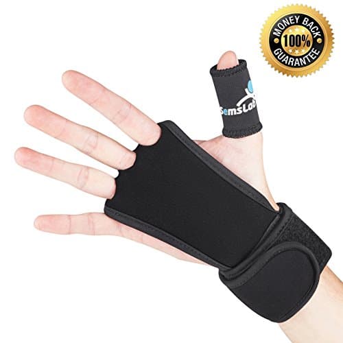 Semslab EXTRA STRONG Hand Grips with Wrist Wraps and Palm Protector for Cross Fitness, Kettlebell, weightlifting, WOD, bar workout, PowerLifting, gym exercise gloves + Pair of Bonus NUBS